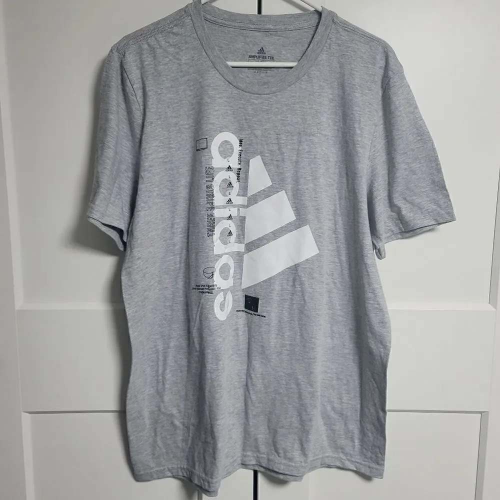 Adidas mid gray heather Amp crewneck tee